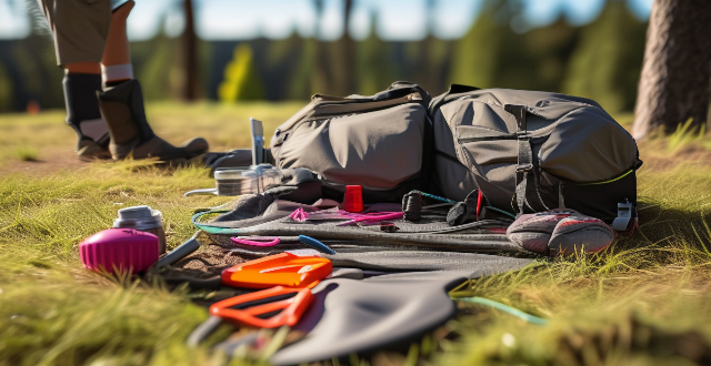 What are some essential sports equipment for outdoor activities like hiking and camping