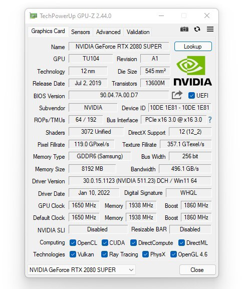 GPU-Z v2. Release of version 44.0: support RTX 3050 / RX 6500 XT and other graphics cards(Download the latest version)